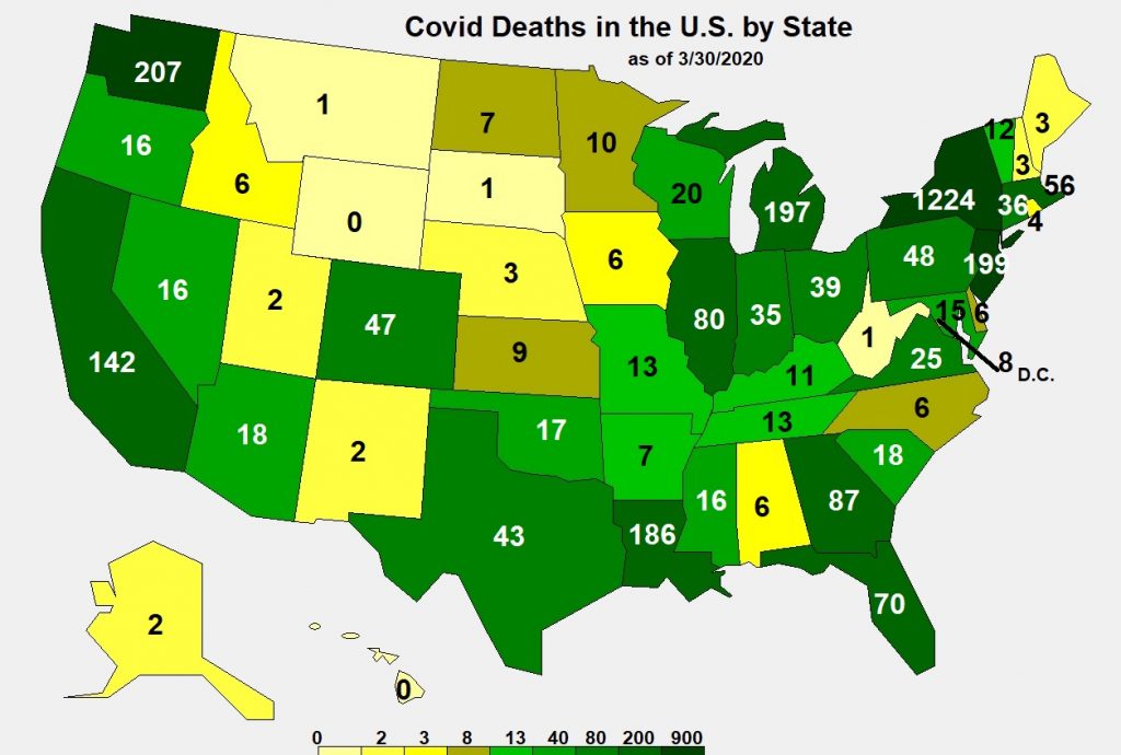 Covid Deaths in the U.S. by State - OnWords